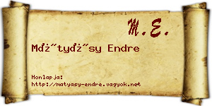 Mátyásy Endre névjegykártya