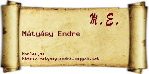 Mátyásy Endre névjegykártya