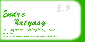 endre matyasy business card